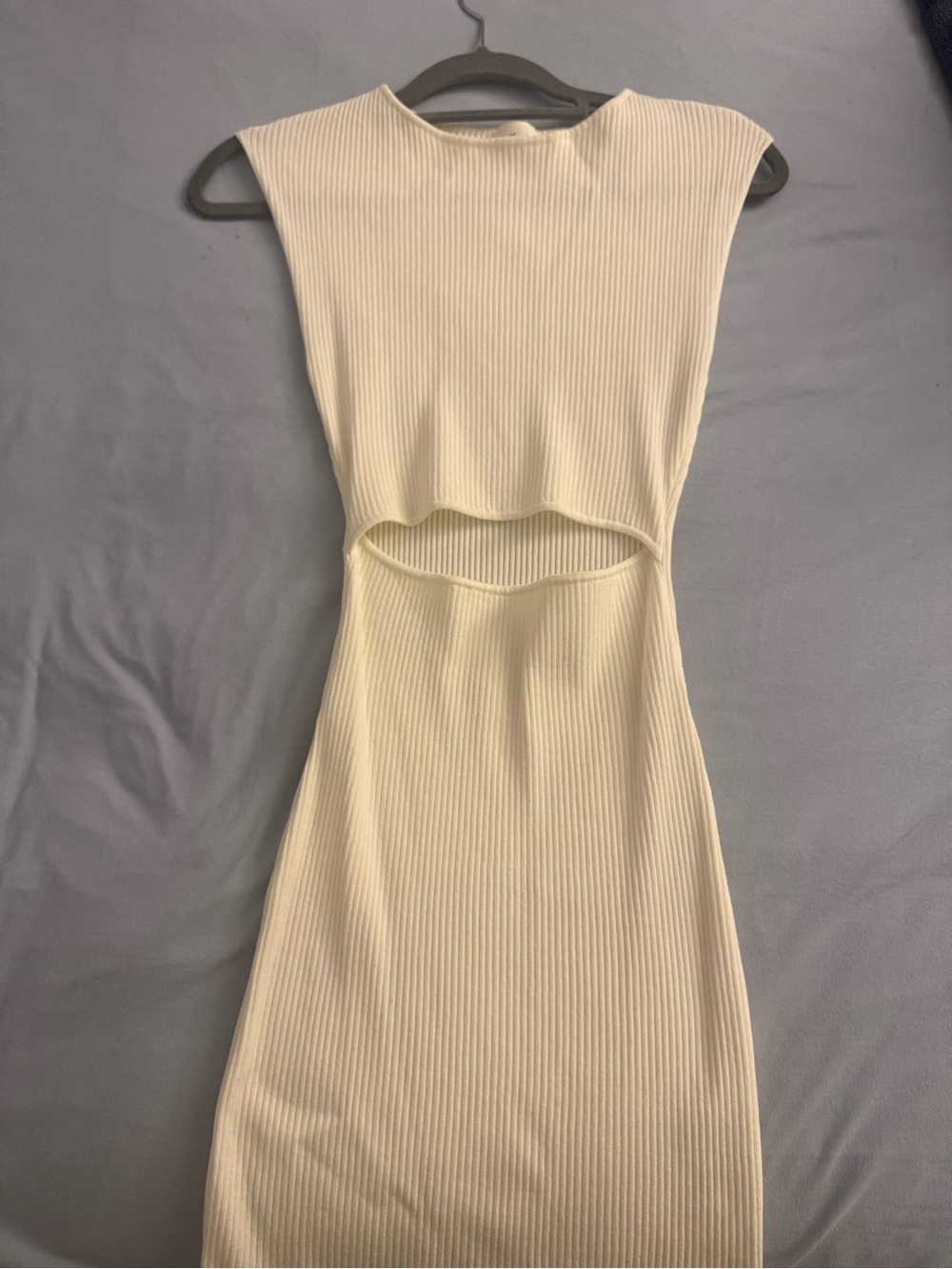 Aritzia Ribbed Midi Dress with Midriff Cutout
